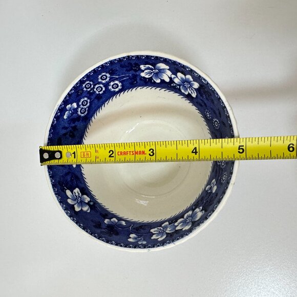 VTG Copeland Spode Tower Blue & White 4 -7/8" x 3" Cranberry Bowl Gadroon EUC - Picture 9 of 11